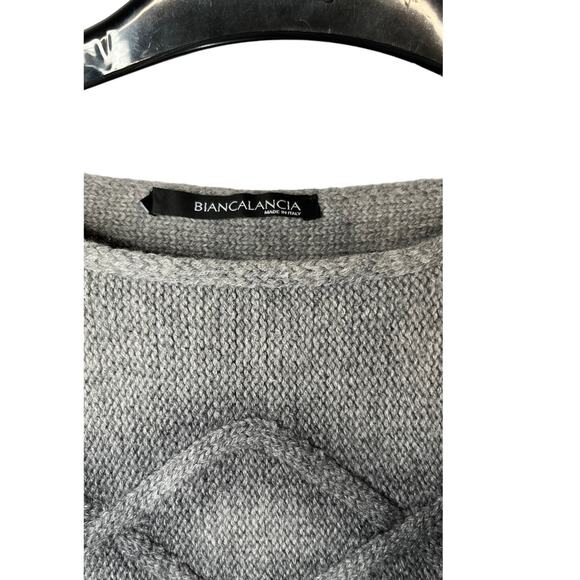 Biancalancia Gray Cable Knit Sweater Vest Sz 42 Merino Wool, Silk & Cashmere - Picture 3 of 7